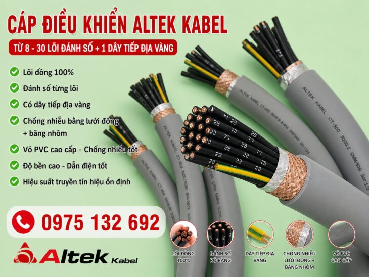 Cáp điều khiển Altek – ổn định mọi hệ thống