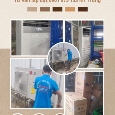 Lắp Máy Lạnh Tủ Đứng LG Cho Văn Phòng Tại LONG AN﻿
