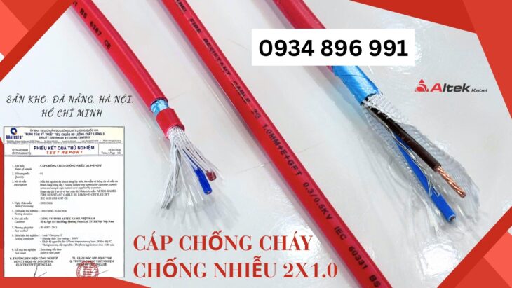 Cáp chống cháy chống nhiễu 2×1.0 Có Sẵn TP.HCM, Bình Dương và Đồng Nai.
