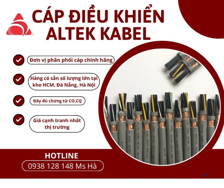Cáp điều khiển Altek Kabel không chống nhiễu và có chống nhiễu từ 2 lõi – 30 lõi