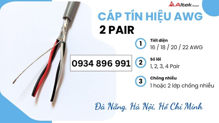 Cáp Tín Hiệu Vặn Xoắn Altek Kabel 2 Pair 22 AWG – tại Huế, Đà Nãng Cáp Tín Hiệu Vặn Xoắn Altek Kabel 2 Pair 22 AWG – tại Huế, Đà Nãng
