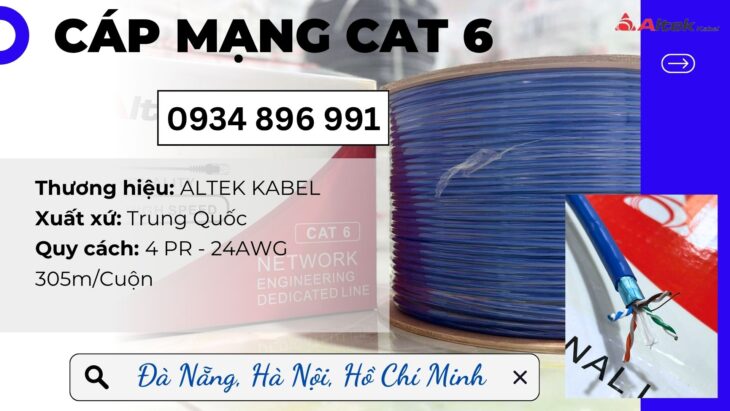 Phân Phối Cáp Mạng Cat6 Tại TP.HCM, Bình Dương – Hỗ Trợ Vận Chuyển Nhanh Chóng