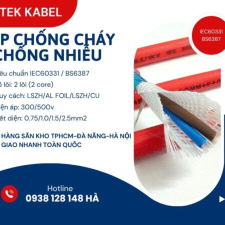 Cáp chống cháy chống nhiễu Altek Kabel 2 lõi, đạt tiêu chuẩn IEC60331- BS6387 Cáp chống cháy chống nhiễu Altek Kabel 2 lõi, đạt tiêu chuẩn IEC60331- BS6387