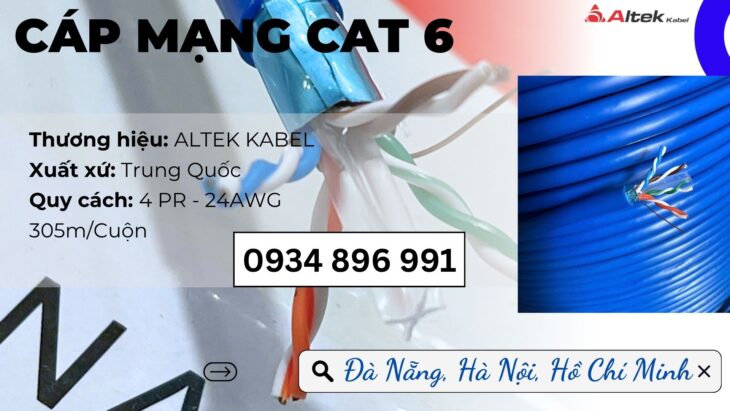 Phân Phối Cáp Mạng Cat6 Tại TP.HCM, Bình Dương – Hỗ Trợ Vận Chuyển Nhanh Chóng