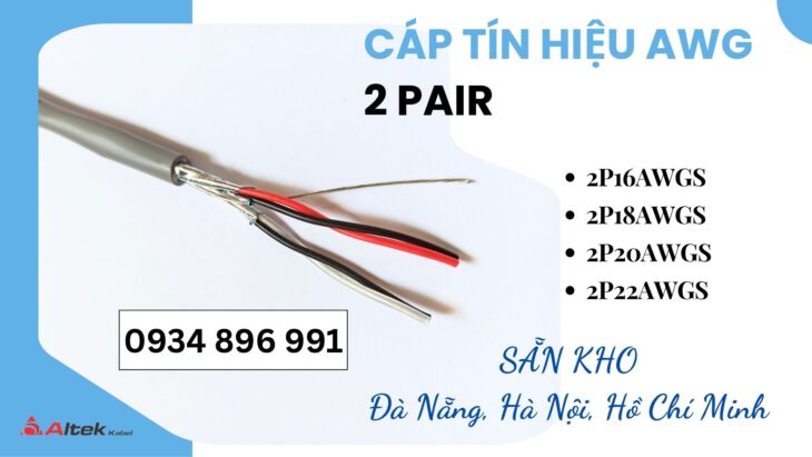 Cáp Tín Hiệu Vặn Xoắn Altek Kabel 2 Pair 22 AWG – tại Huế, Đà Nãng