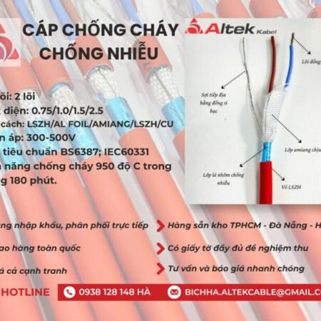 Cáp chống cháy chống nhiễu Altek Kabel 2 x 1.5 GFT giá tốt Cáp chống cháy chống nhiễu Altek Kabel 2 x 1.5 GFT giá tốt