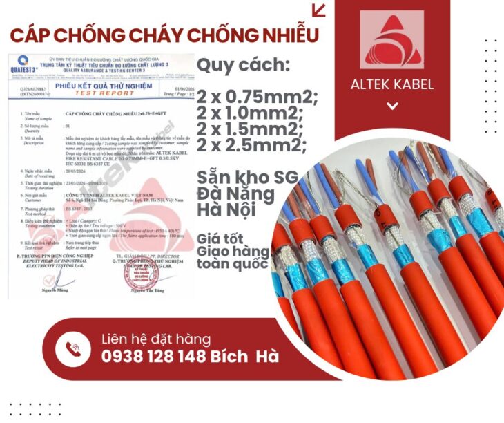 Phân phối cáp chống cháy chống nhiễu 3 miền