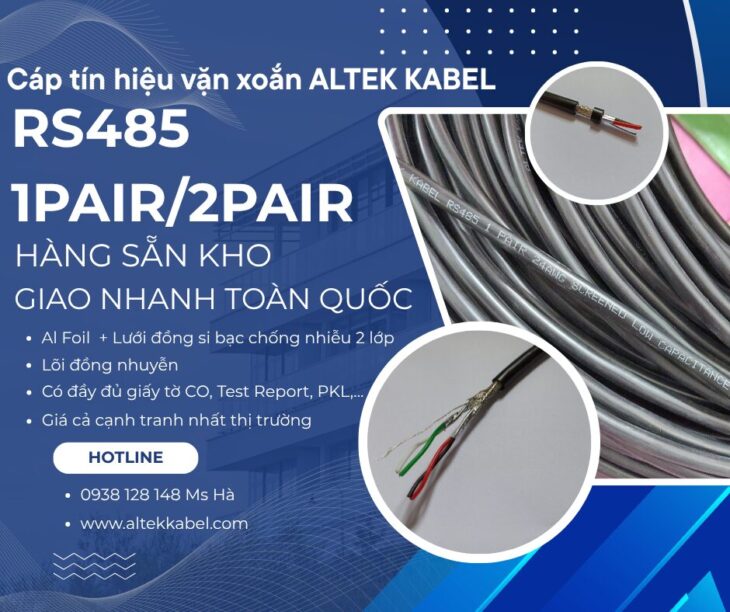 Cáp tín hiệu vặn xoắn chống nhiễu Altek Kabel 2 lõi và 4 lõi