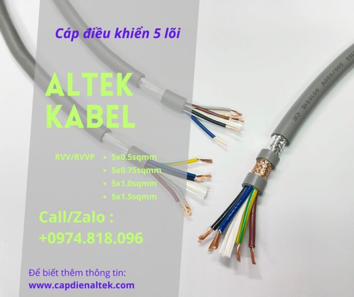 Cáp điều khiển Altek Kabel SH-500 5G1.5 – chống nhiễu