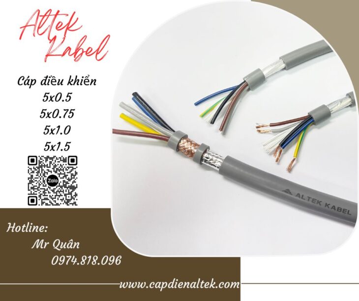 Cáp điều khiển Altek Kabel SH-500 5G1.5 – chống nhiễu