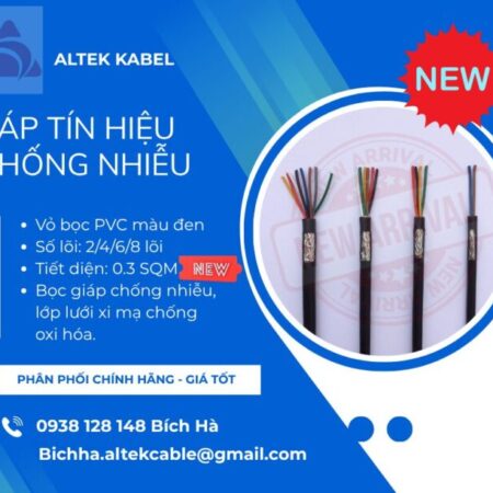 Cáp tín hiệu chống nhiễu 2/4/6/8 lõi, tiết diện 0.3mm2 Altek Kabel Cáp tín hiệu chống nhiễu 2/4/6/8 lõi, tiết diện 0.3mm2 Altek Kabel