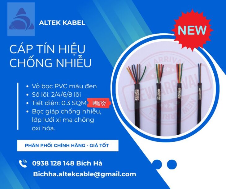 Cáp tín hiệu chống nhiễu 2/4/6/8 lõi, tiết diện 0.3mm2 Altek Kabel