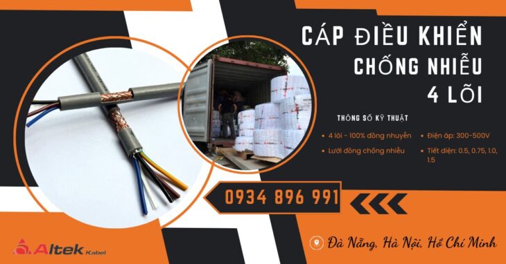 Cáp Điều Khiển 4×0.75 Chống Nhiễu Giá Tốt – Giao Nhanh Đà Nẵng, Huế, Quảng Trị Cáp Điều Khiển 4×0.75 Chống Nhiễu Giá Tốt – Giao Nhanh Đà Nẵng, Huế, Quảng Trị