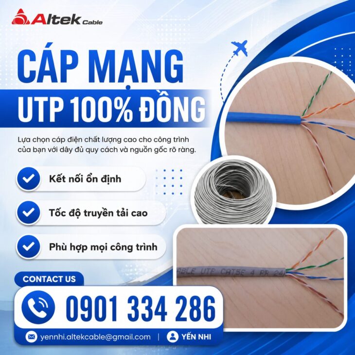 Cáp Mạng Cat5e & Cat6 100% Đồng ALTEK KABEL
