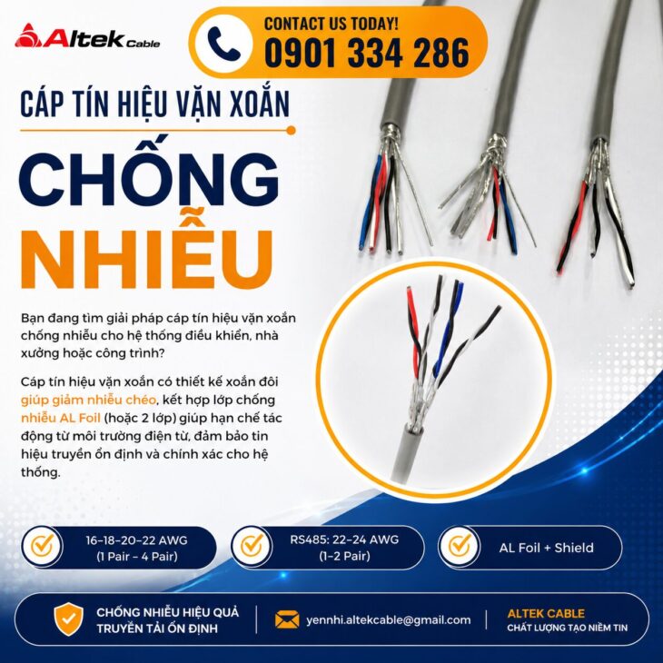 Cáp Tín Hiệu RS485 Chống Nhiễu ALTEK KABEL