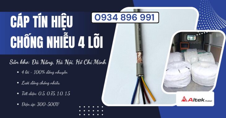 Cáp Điều Khiển 4×0.75 Chống Nhiễu Giá Tốt – Giao Nhanh Đà Nẵng, Huế, Quảng Trị