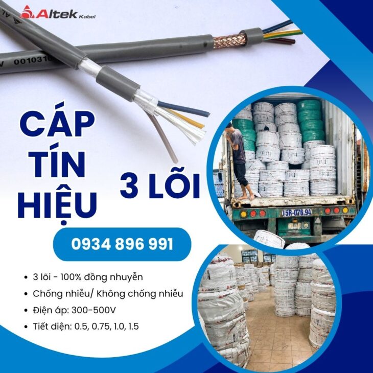 Cáp Điều Khiển 3×1.0mm² Chống Nhiễu Tại HCM, Bình Dương, Long An