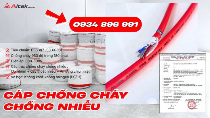 Cáp Tín Hiệu Chống Cháy 2×1.0mm² Phân Phối Tại Bình Dương, Bà Rịa – Vũng Tàu, TP. Hồ Chí Minh