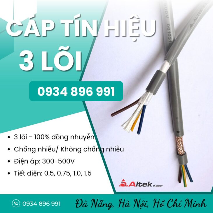 Cáp Điều Khiển 3×1.0mm² Chống Nhiễu Tại HCM, Bình Dương, Long An