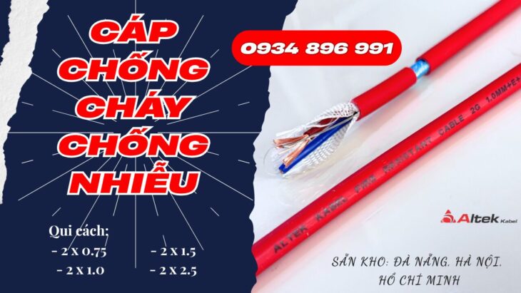 Cáp Tín Hiệu Chống Cháy 2×1.0mm² Phân Phối Tại Bình Dương, Bà Rịa – Vũng Tàu, TP. Hồ Chí Minh