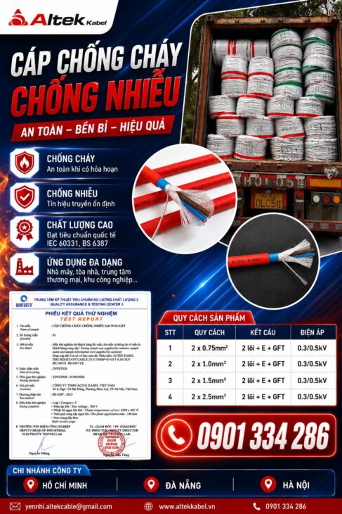 Bảng Báo Giá Cáp Chống Cháy Chống Nhiễu ALTEK KABEL | Chính Hãng, Chống Cháy – Chống Nhiễu Hiệu Quả