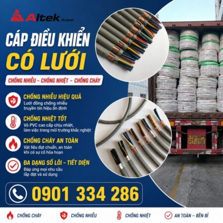 Báo Giá Cáp Điều Khiển Có Lưới Chống Nhiễu ALTEK KABEL | Đồng 100%, Độ Bền Cao Cho Công Nghiệp Báo Giá Cáp Điều Khiển Có Lưới Chống Nhiễu ALTEK KABEL | Đồng 100%, Độ Bền Cao Cho Công Nghiệp