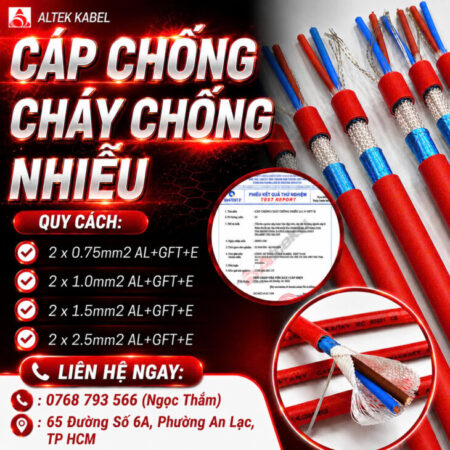 CẦN BÁN Cáp Chống Cháy Chống Nhiễu Altek Kabel 2 Lõi CẦN BÁN Cáp Chống Cháy Chống Nhiễu Altek Kabel 2 Lõi