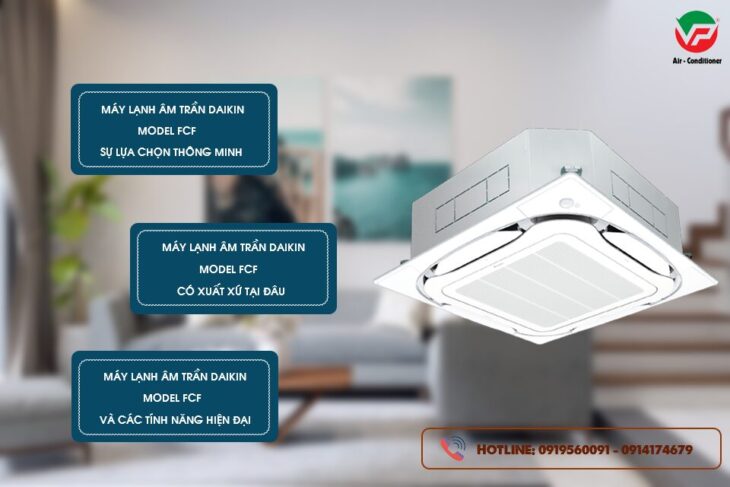 Nhận thầu trọn gói công trình Điều hòa âm trần DAIKIN FCF125CVM công suất 5HP