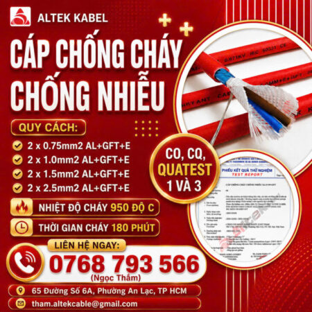 CẦN BÁN Cáp Chống Cháy Chống Nhiễu Altek Kabel – Đa Dạng Quy Cách CẦN BÁN Cáp Chống Cháy Chống Nhiễu Altek Kabel – Đa Dạng Quy Cách