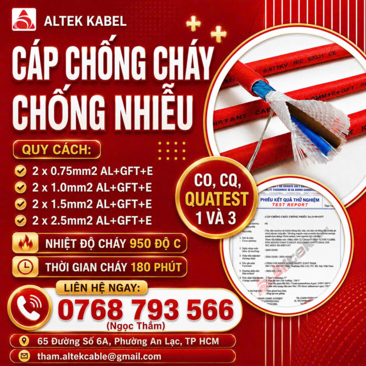 CẦN BÁN Cáp Chống Cháy Chống Nhiễu Altek Kabel – Đa Dạng Quy Cách
