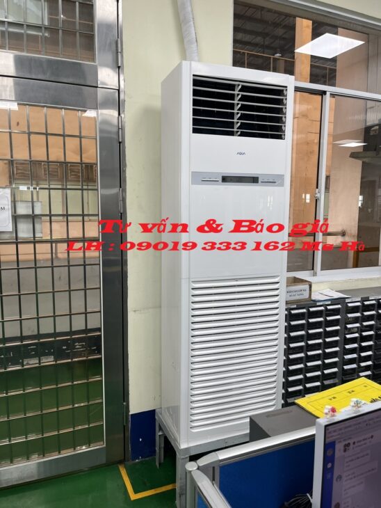 Lắp Đặt Máy Lạnh Tủ Đứng Aqua Cho Văn Phòng Nhà Xưởng