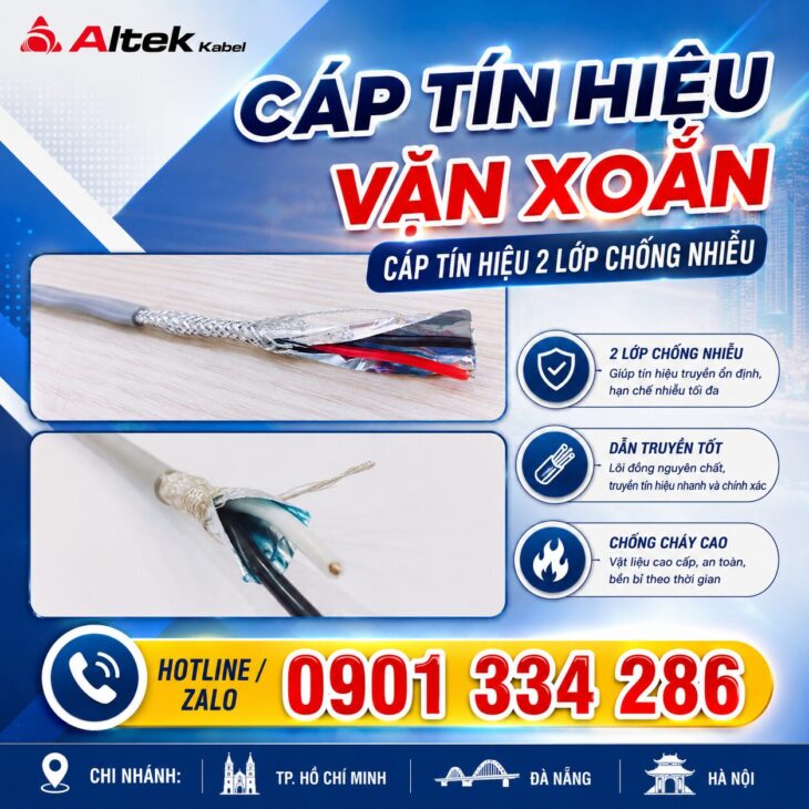 Báo Giá Cáp Tín Hiệu Vặn Xoắn 2 Lớp Chống Nhiễu ALTEK KABEL