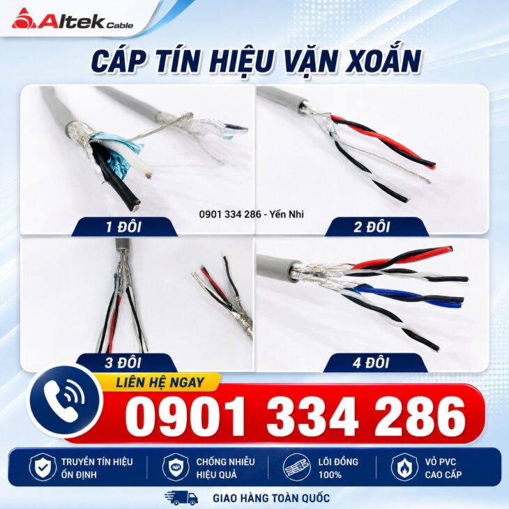 Báo Giá Cáp Tín Hiệu RS485 Chống Nhiễu Altek Kabel Mới Nhất