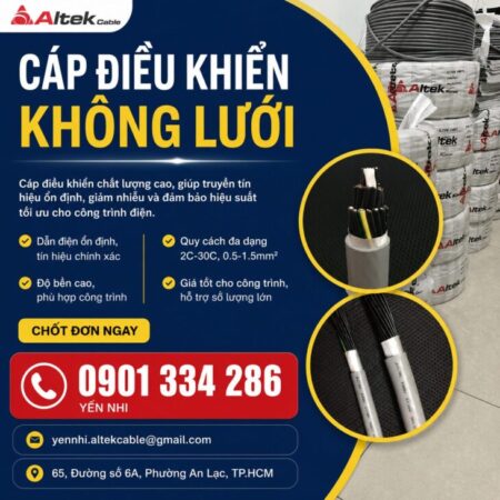 Cáp Điều Khiển Không Chống Nhiễu Cho Hệ Thống Tự Động Hóa | ALTEK KABEL Đồng Nguyên Chất 100% Cáp Điều Khiển Không Chống Nhiễu Cho Hệ Thống Tự Động Hóa | ALTEK KABEL Đồng Nguyên Chất 100%