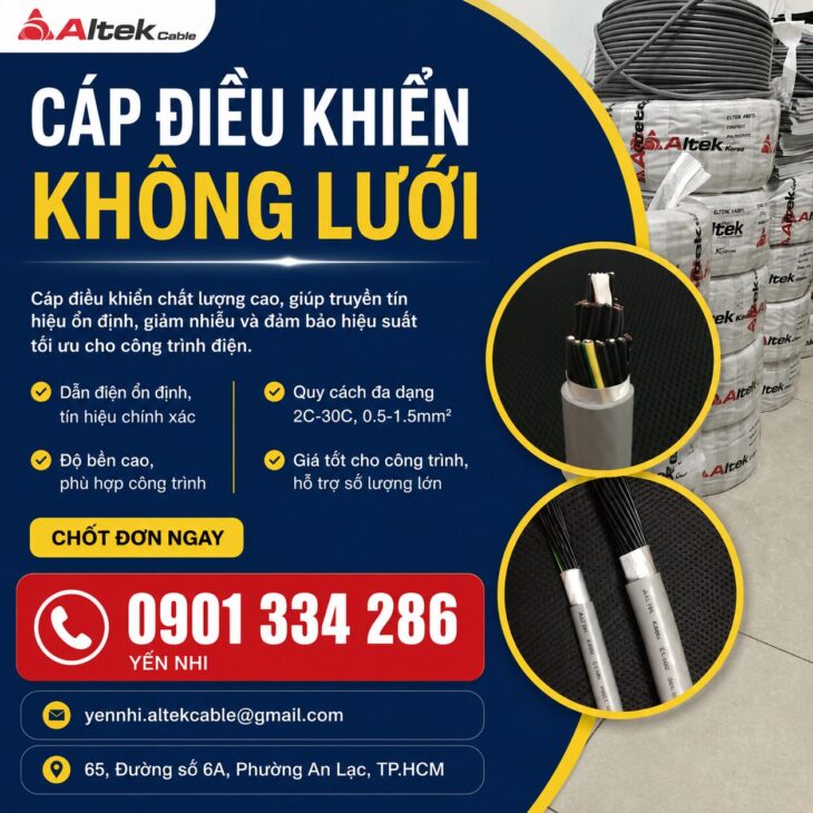 Cáp Điều Khiển Không Chống Nhiễu Cho Hệ Thống Tự Động Hóa | ALTEK KABEL Đồng Nguyên Chất 100%