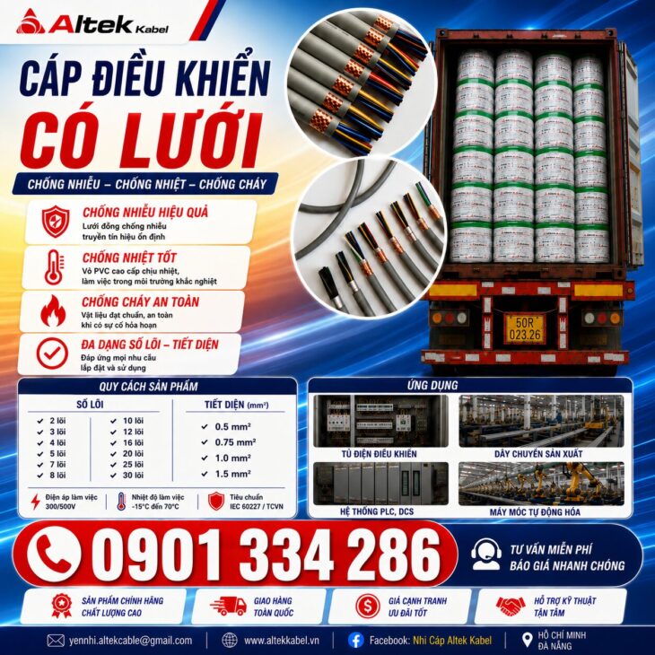 Báo Giá Cáp Điều Khiển Có Lưới Chống Nhiễu ALTEK KABEL