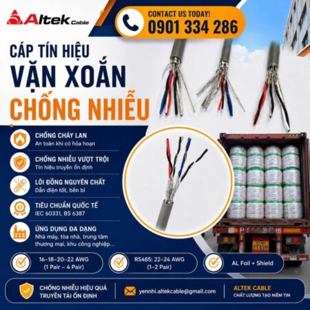Cáp Tín Hiệu RS485 Chống Nhiễu ALTEK KABEL | Truyền Tín Hiệu Ổn Định