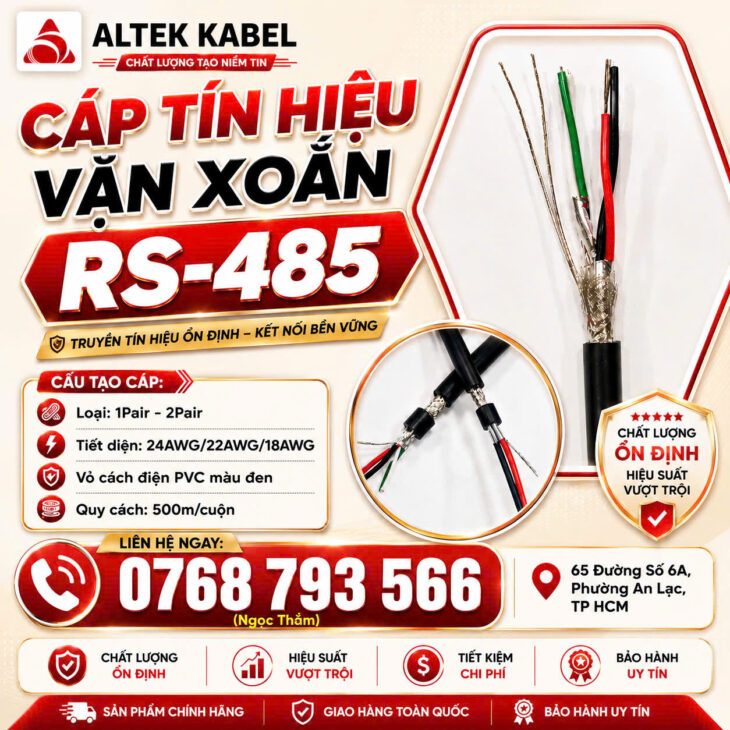 CẦN BÁN Cáp Tín Hiệu Chống Nhiễu RS-485 ALTEK KABEL