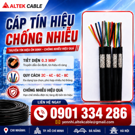 Cáp Tín Hiệu Chống Nhiễu 0.3mm² Altek Kabel 2 Lõi 4 Lõi 6 Lõi 8 Lõi Cáp Tín Hiệu Chống Nhiễu 0.3mm² Altek Kabel 2 Lõi 4 Lõi 6 Lõi 8 Lõi