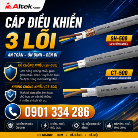Cáp Điều Khiển 3 Lõi ALTEK KABEL – Ruột Đồng Cáp Điều Khiển 3 Lõi ALTEK KABEL – Ruột Đồng