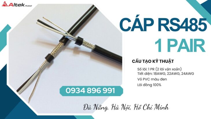 Cáp RS485 18 AWG Chống Nhiễu 2 Lớp Sẵn Kho Thanh Hóa, Nghệ An, Hà Tĩnh