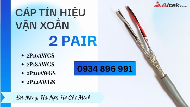 Cáp tín hiệu vặn xoắn 2 Pair 20 AWG – Giao hàng Cần Thơ, An Giang, HCM Cáp tín hiệu vặn xoắn 2 Pair 20 AWG – Giao hàng Cần Thơ, An Giang, HCM