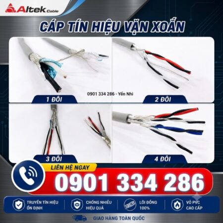 Cáp Tín Hiệu Vặn Xoắn 1 Lớp Chống Nhiễu 4 Pair 16 AWG, 4 Pair 18 AWG ALTEK KABEL