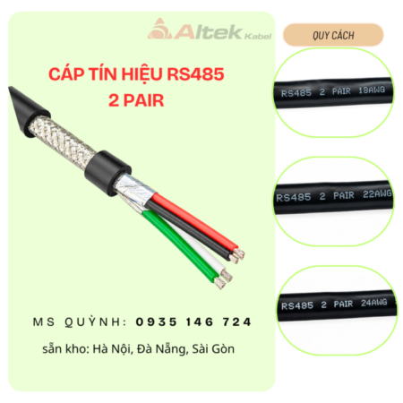 Cáp tín hiệu RS485 18awg, 22awg, 24awg Cáp tín hiệu RS485 18awg, 22awg, 24awg