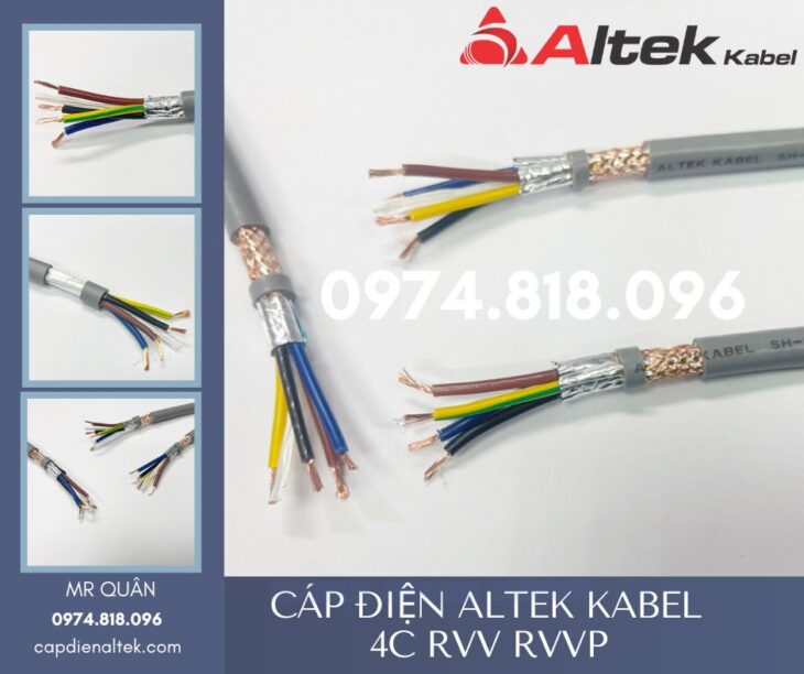 Altek Kabel: Cáp điều khiển 4 lõi mềm – Rvv, Rvvp