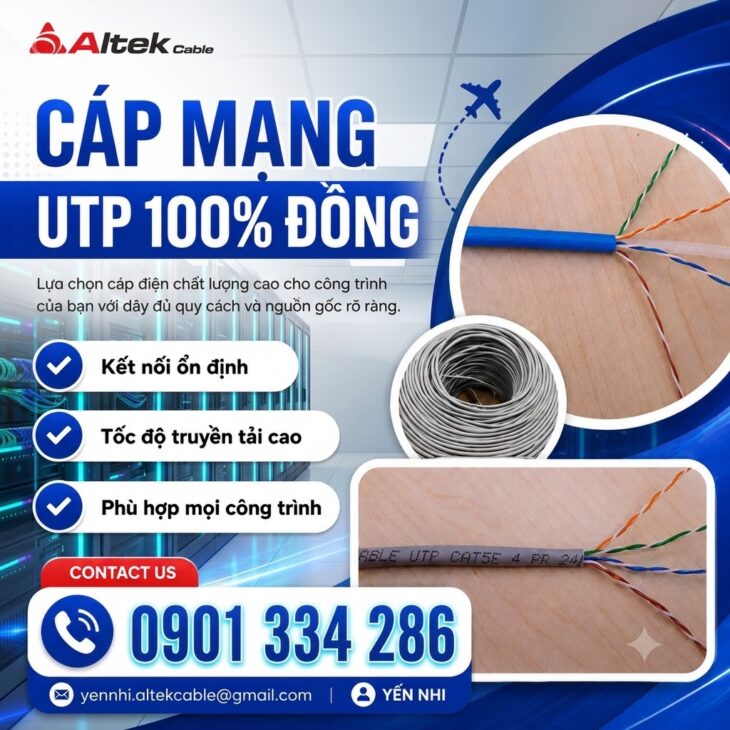 Cáp Mạng UTP CAT5E CAT6 100% Đồng ALTEK KABEL