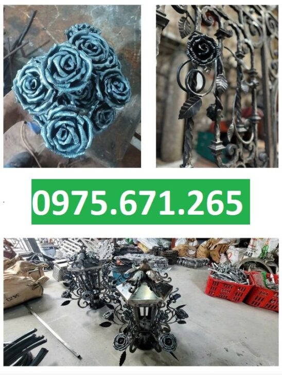 Hoa hồng sắt trang trí cổng – Nhận gia công theo yêu cầu