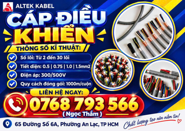 CẦN BÁN Cáp Điều Khiển ALTEK KABEL Chính Hãng – Đa Dạng Số Lõi, Tiết Diện