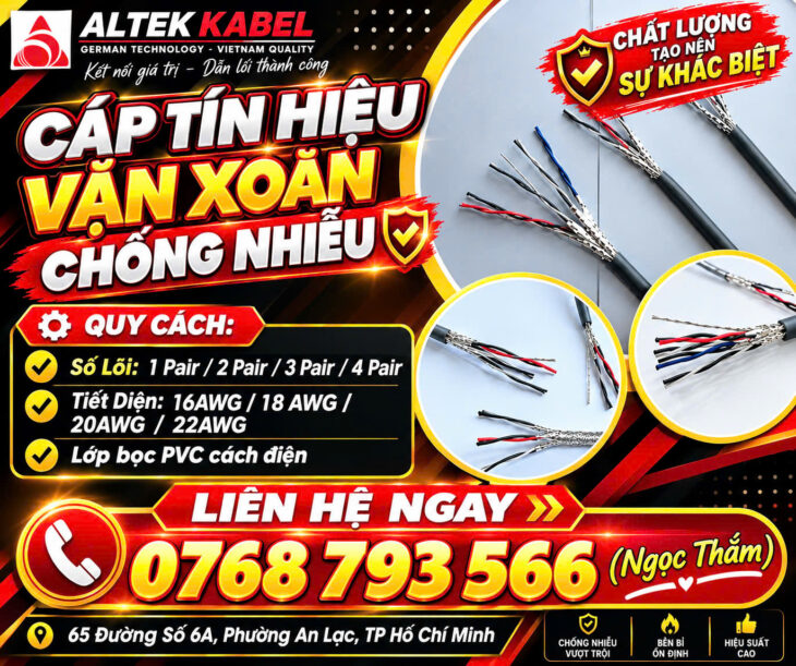 CẦN BÁN Cáp Tín Hiệu Vặn Xoắn Chống Nhiễu ALTEK KABEL – Đa Dạng Quy Cách