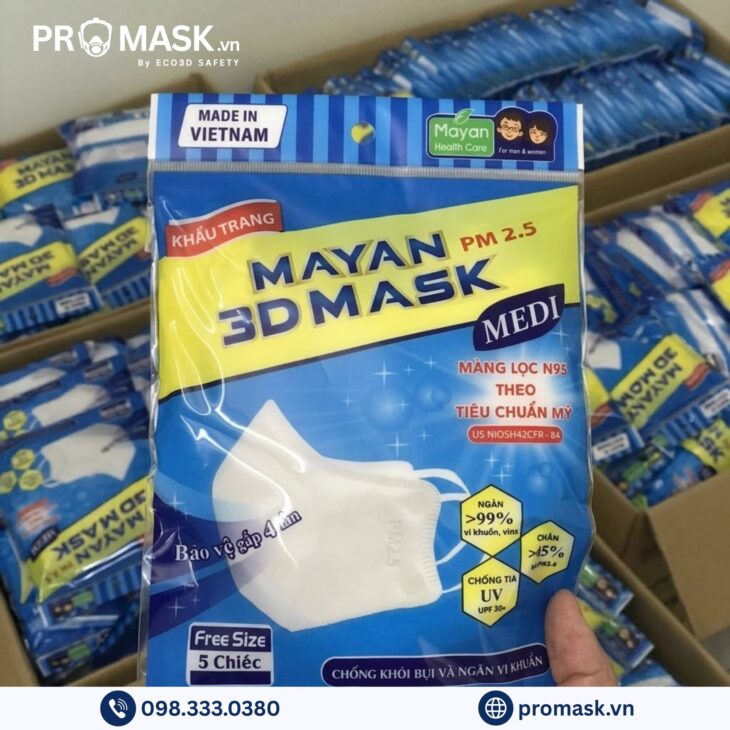 Khẩu trang Mayan 3D Mask PM2.5 (5 cái)